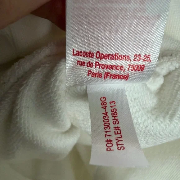 Supreme x Lacoste Crewneck Sweater sweatshirt white unisex L!ve Sz S minimalist